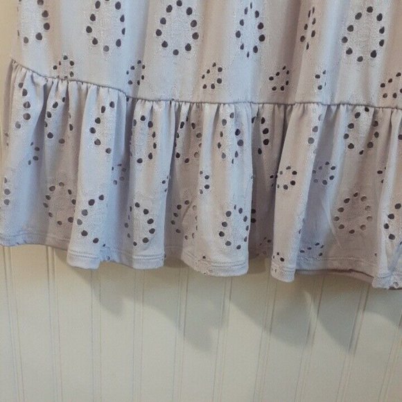 As U Wish Dress Womens XL Lavender Eyelet Babydoll Style Mini Ruffle Hem - Picture 6 of 12